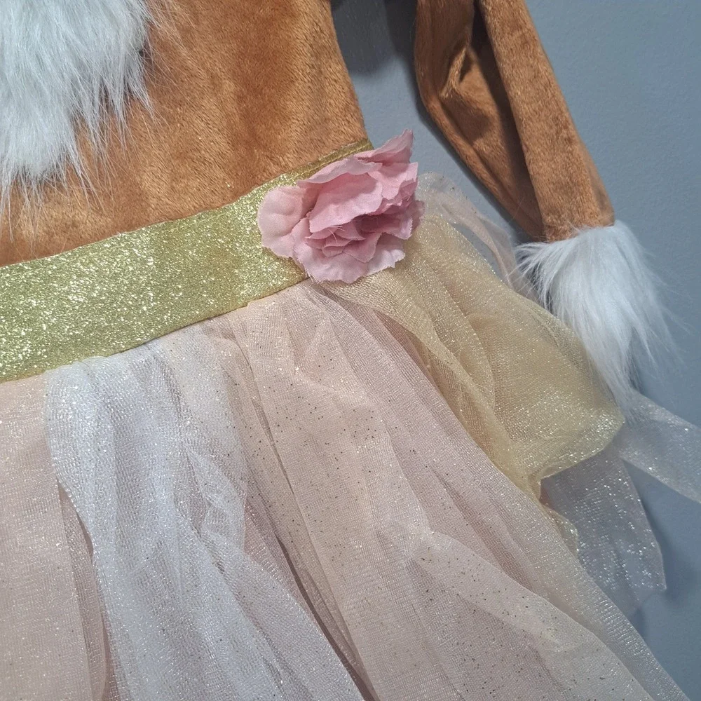 Spirit Halloween Girls Fox Costume Brown Tulle Tutu Headband Woodland Fairy S